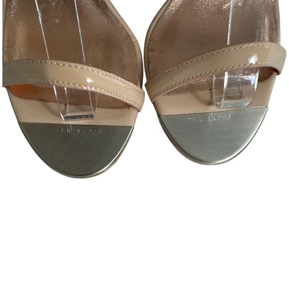 Ted Baker Weliin Wedge Heel Strappy Sandal Nude Pink Leather Womens 36/US 5 1/2 - Picture 5 of 9
